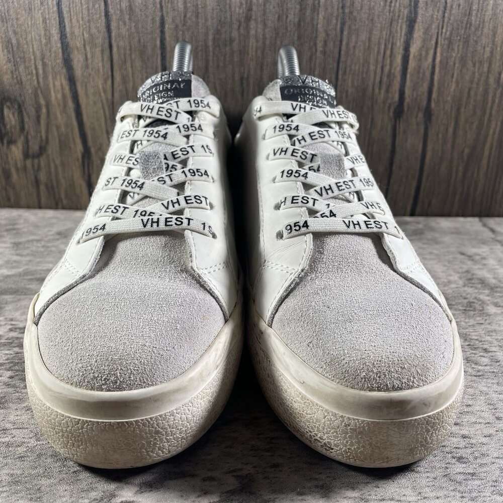VINTAGE HAVANA Carla White Sneaker Silver Foil with Glitter Star Sz 7.5 - Picture 5 of 11